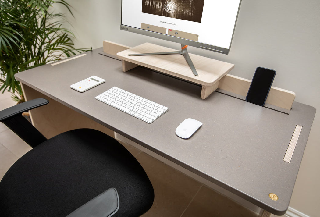 TORMAR Home office bundle - The Flo desk, Re-Act chair and Mona monitor stand