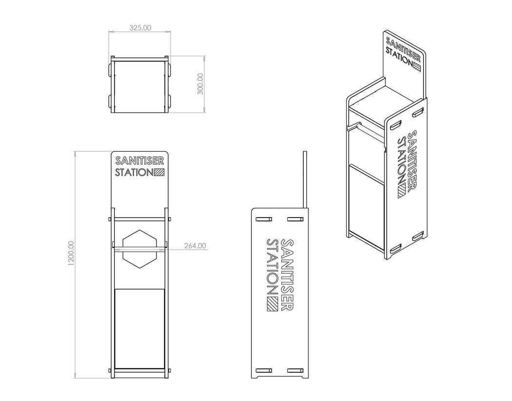 Sanitiser Station Dimensions